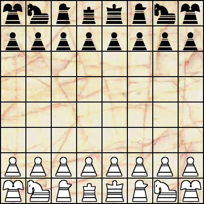 Shatranj diagram with Alfonso-X pieces