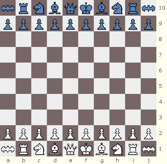 Flying Bomber Chess starting position