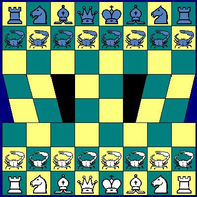 Slanted Escalator Chess initial setup.